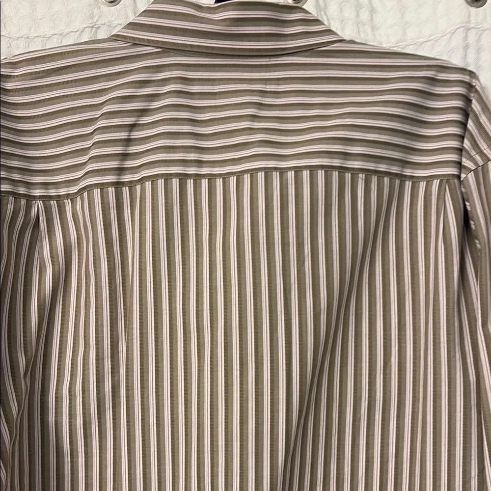 Banana Republic Light Beige Striped Dress Shirt - L